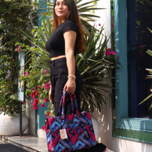 Favolino Women's Luxury Black and white tote bag with laptop pocket